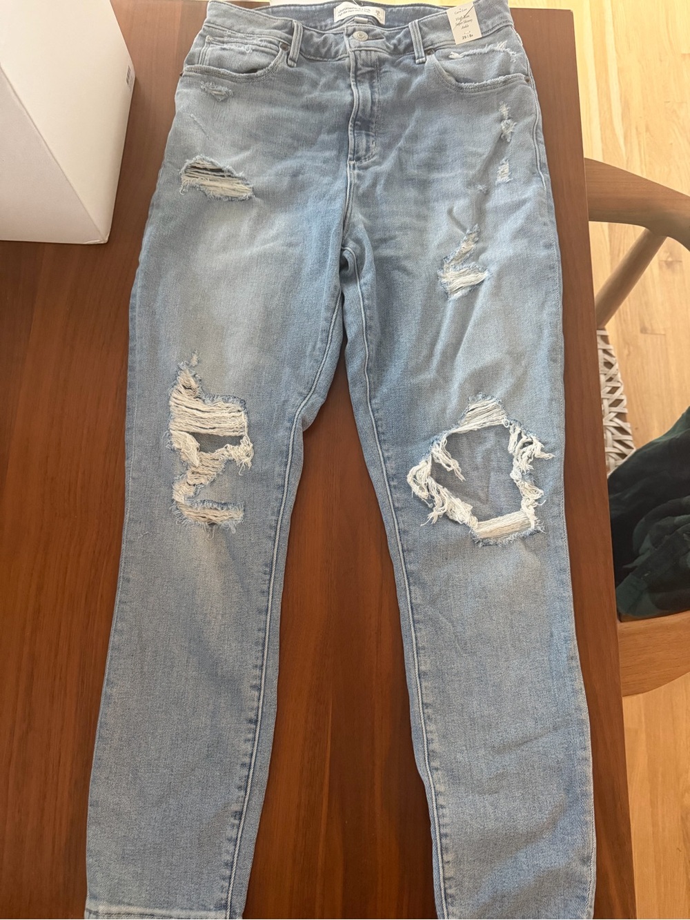 Light Blue Distressed Women’s Jeans - Abercrombie 29 (8Regular)